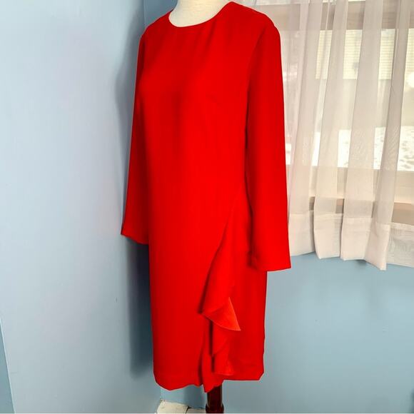 Banana Republic Red Ruffle Sheath Dress - Picture 3 of 8